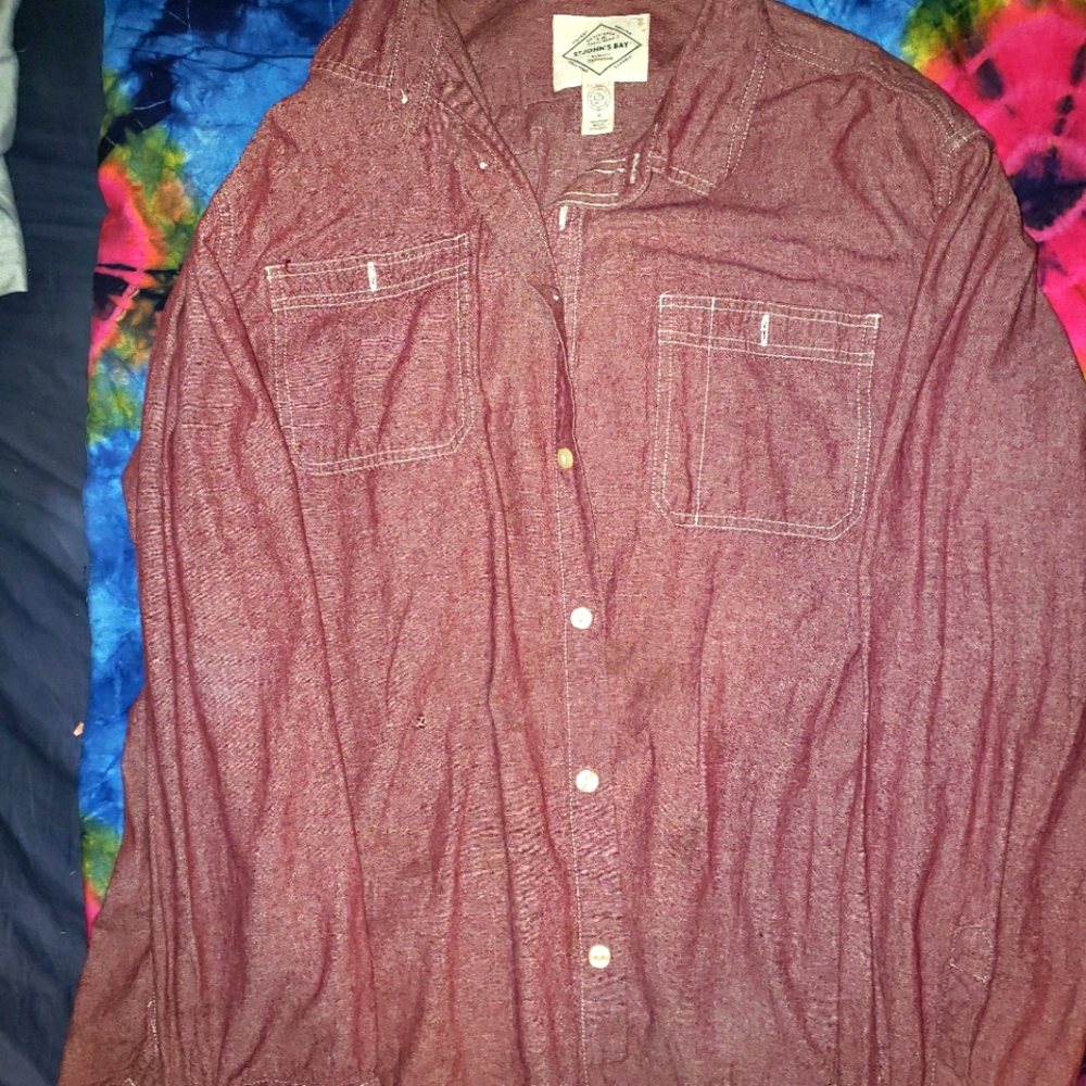 Mens button down XL Burgundy